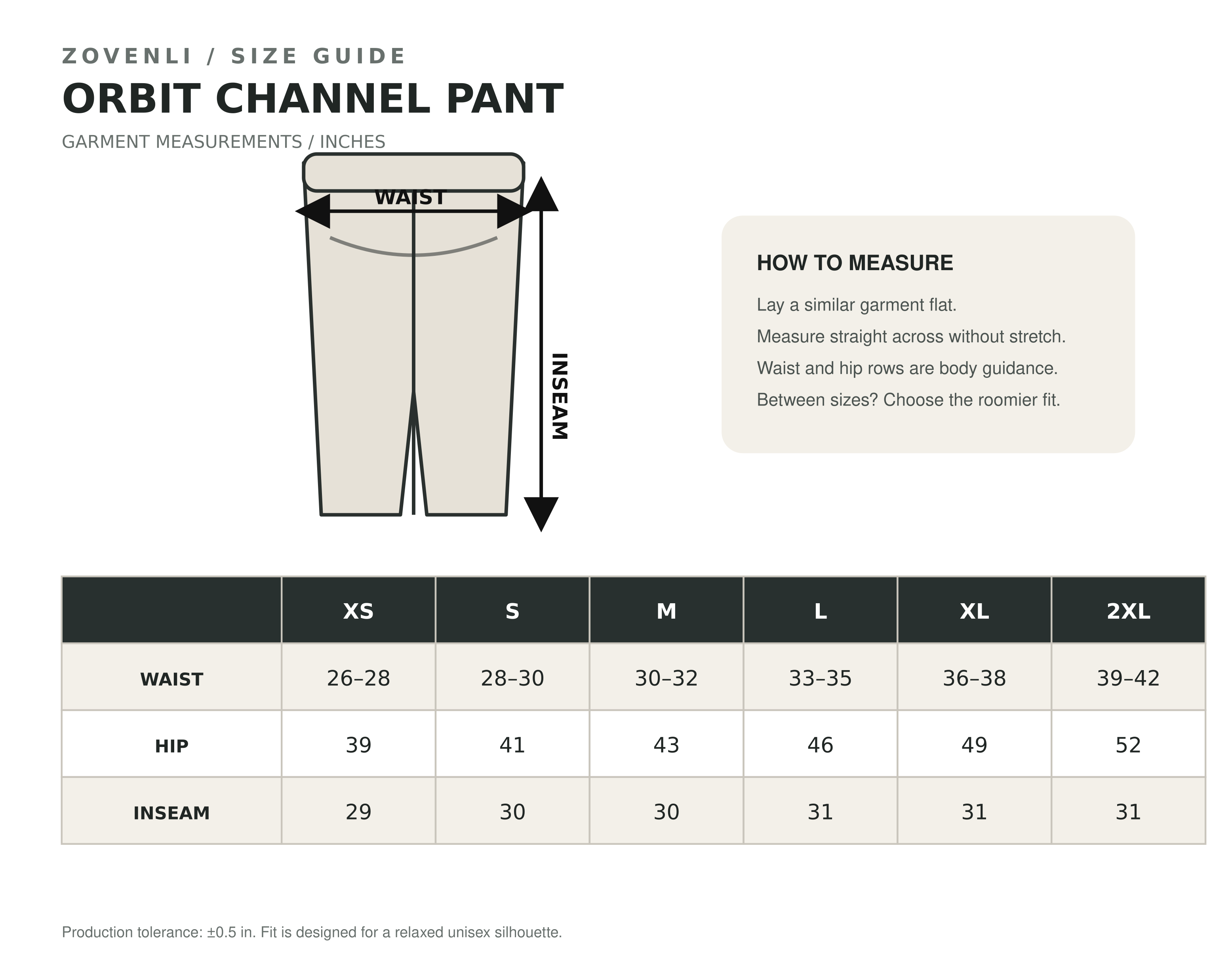 ZOVENLI Orbit Channel Pant