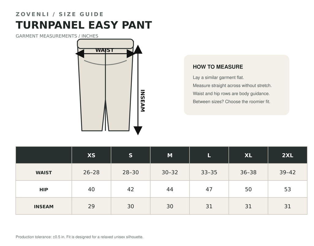 ZOVENLI Turnpanel Easy Pant