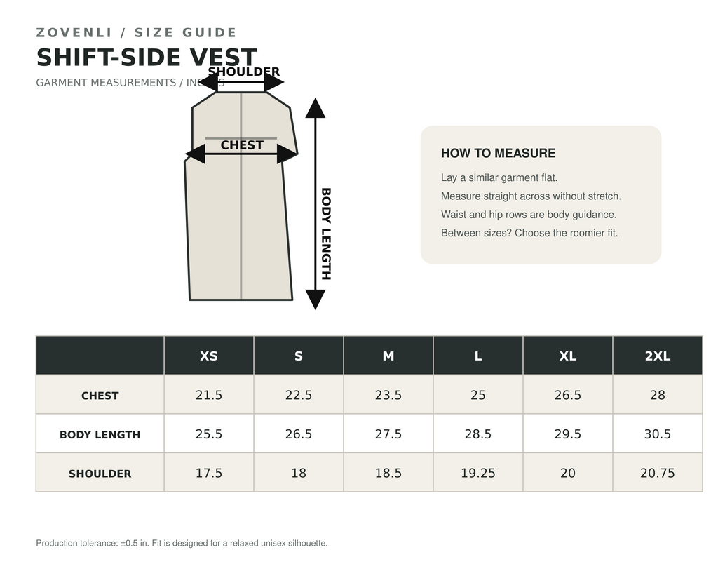 ZOVENLI Shift-Side Vest