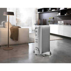 Delonghi Oil-Filled Radiator Heater, Light Gray, 1500 W, 7 Fin - TRH0715