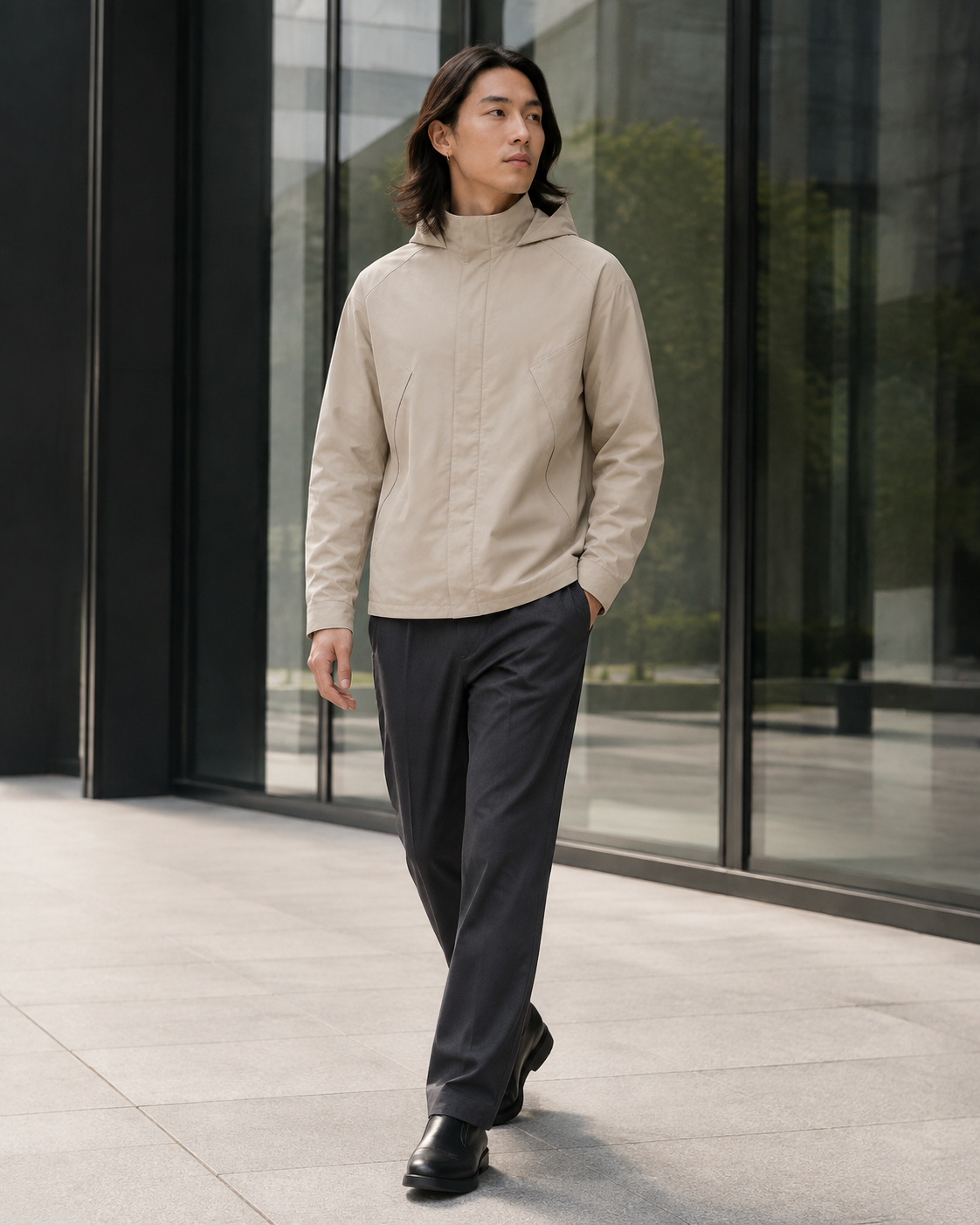 ZOVENLI Foldhood Overshirt