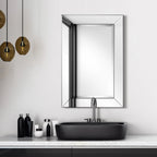 Rectangular Clear Beveled Wall Mirror - 3 Sizes
