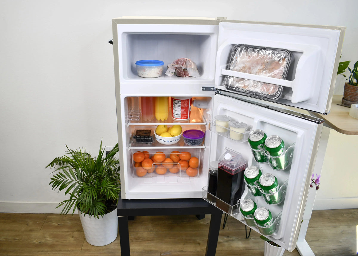 Frigidaire 3.1 Cu. Ft. 2-Door Retro Compact Refrigerator With Built-In Side Bottle Opener - Cream