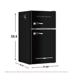 Frigidaire Retro Two-Door Compact Refrigerator With Freezer, 3.1 Cu. Ft., Red