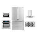 5-Piece Kitchen Package - 36in Gas Cooktop, 36in Range Hood, 30in Electric Wall Oven, 24in Microwave Drawer, French Door Refrigerator