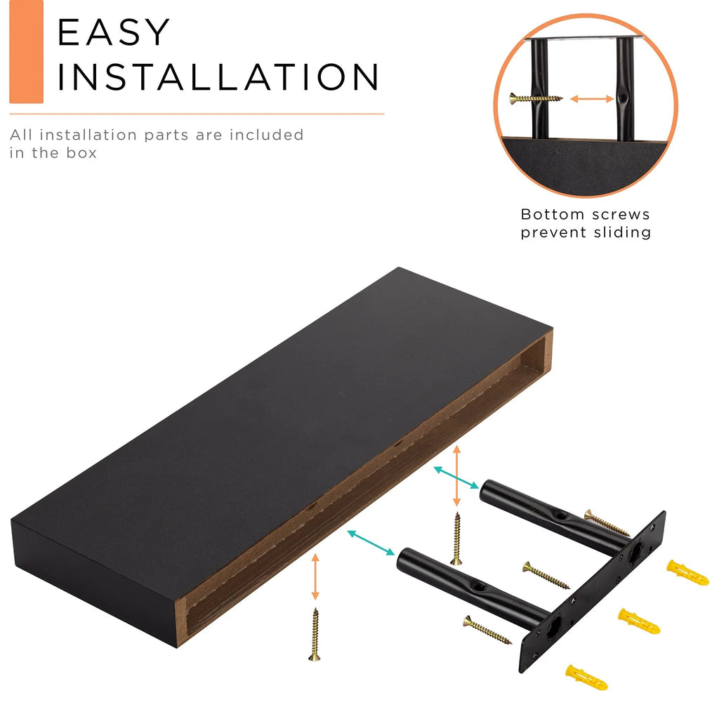 16 Inch Floating Wall Shelves, 3 Pack