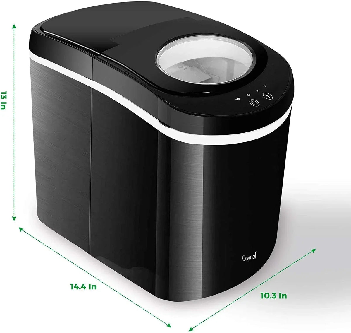 Caynel Portable Ice Maker, 26 lbs/24 Hrs, 2 Ice Sizes, 2-Liter/68 oz Water Reservoir