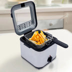 1000W 2.5L Deep Fryer With Basket, View Window And Oil Dripping Hook