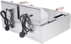 12 Liter Stainless Steel Deep Fryer With Basket Strainer, Adjustable Temperature And Timer