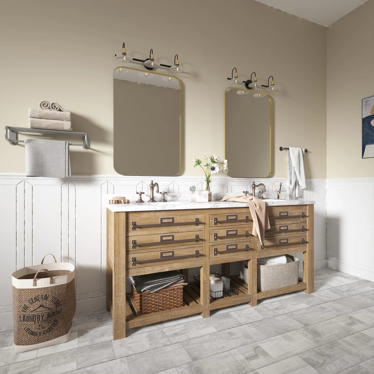 Aluminum Alloy Rounded Corner Wall Vanity Mirror