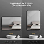 Aluminum Alloy Rounded Corner Wall Vanity Mirror
