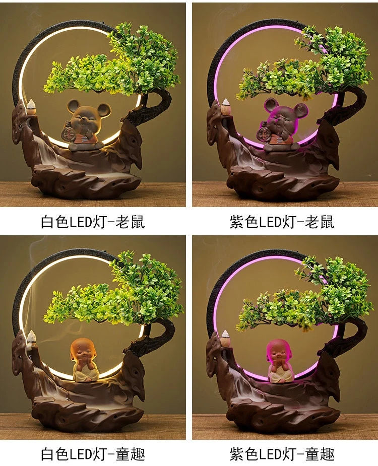 Chinese Backflow Incense Burner Night Light